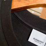 Burberry Classic Micro Label Overlap Printed Cotton Loose Short Sleeves