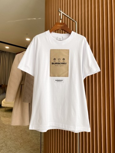 Burberry Classic Label Decal Short Sleeve Couple Cotton Casual T-shirt