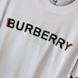 Burberry Classic Micro Label Overlap Printed Cotton Loose Short Sleeves