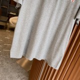 Burberry Classic Micro Label Overlap Printed Cotton Loose Short Sleeves