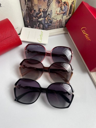 Cartier Fashion Fox Head Mirror Leg Large Frame Sunglasses