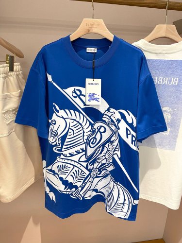 Burberry Fashion Equestrian Knight Pattern Short Sleeved Couple Cotton Casual T-shirt