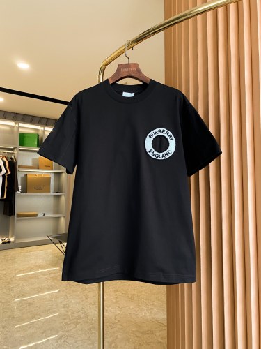 Burberry Classic Logo Pattern Decal Short Sleeve Unisex Casual Round Neck T-shirt
