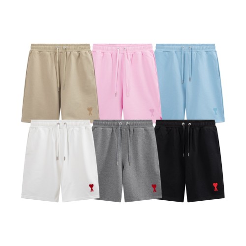 Ami Paris Little Love Towel Embroidered Casual Shorts Loose Elastic Waist Sports Pants Capris