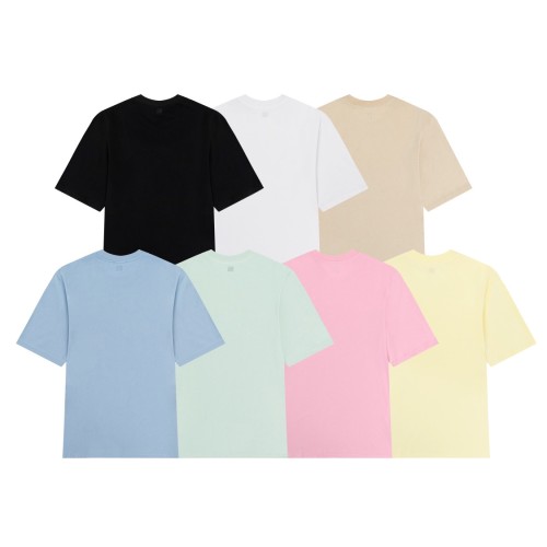 Ami Paris New Macaron Candy Embroidery Love Short Sleeve Short Sleeve Couple Casual T-shirt