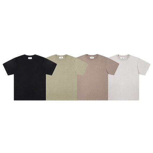 Ami Paris Classic Love 3D Embossed Short sleeved Couple Casual T-shirt