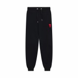 Ami Paris Red Love Sports and Casual Pants Drawstring Guard Pants