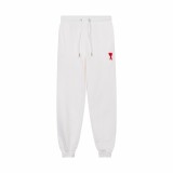 Ami Paris Red Love Sports and Casual Pants Drawstring Guard Pants
