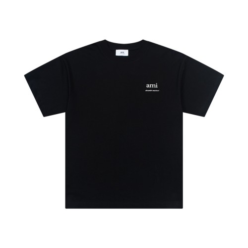 Ami Paris Classic Small Letter Round Neck Short Sleeve Couple Casual T-shirt