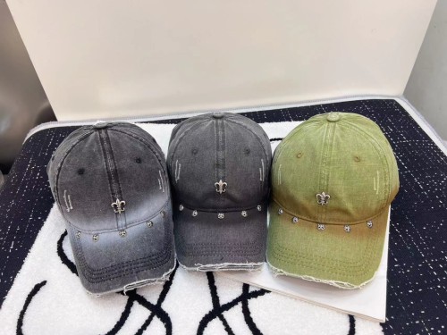 Chrome Hearts Personalized Casual Baseball Hat Couple Washed Broken Duck Tongue Hat