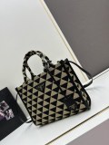 Prada New Embroidered Fabric Tote Bag Size: 28 x 22 x 9cm
