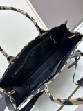 Prada New Embroidered Fabric Tote Bag Size: 39 x 30 x 11cm