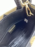 Prada New Embroidered Fabric Tote Bag Size: 17 x 18 x 6cm
