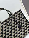Prada New Embroidered Fabric Tote Bag Size: 39 x 30 x 11cm