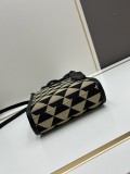 Prada New Embroidered Fabric Tote Bag Size: 17 x 18 x 6cm