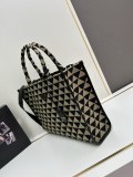 Prada New Embroidered Fabric Tote Bag Size: 39 x 30 x 11cm