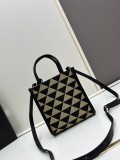 Prada New Embroidered Fabric Tote Bag Size: 17 x 18 x 6cm