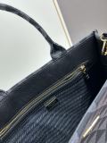 Prada New Embroidered Fabric Tote Bag Size: 39 x 30 x 11cm