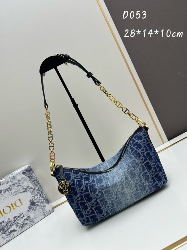 Dior Classic Hobo Cowboy Logo Jacquard Chain Handbag Book Tote Size: 28.5 x 14.5 x 10 CM