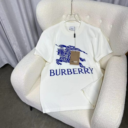 Burberry War Horse Flocking Pattern Alphabet Print T-shirt Casual Street Short Sleeve