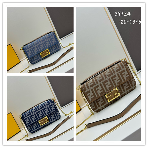 Fendi New Jacquard Logo Baguette Small Handbag Size: 5 x 20 x13CM