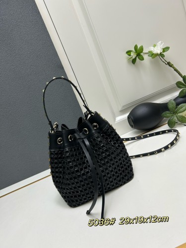 Valentino Garavani Rockstudio Lafite Grass Bucket Bag Size: 20x 19 x 12 CM