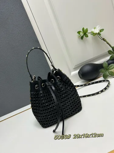 Valentino Garavani Rockstudio Lafite Grass Bucket Bag Size: 20x 19 x 12 CM