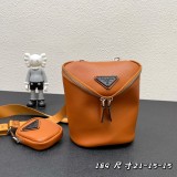 Prada New Unisex Fashion Three in One Crossbody Bag Size: 21 x 15 x 15 CM