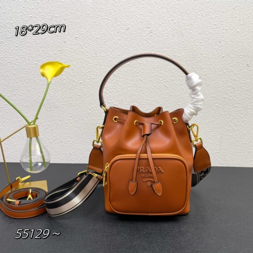 Prada New Fashion Casual Handbag Letter Wide Cloth Shoulder Strap Crossbody Bag Size: 18 x 23 x 12 CM