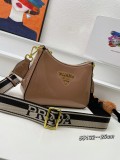 Prada Classic Cowhide Pressed Paint Handbag Crossbody Bag Size: 24.5 x 15 x 7 CM
