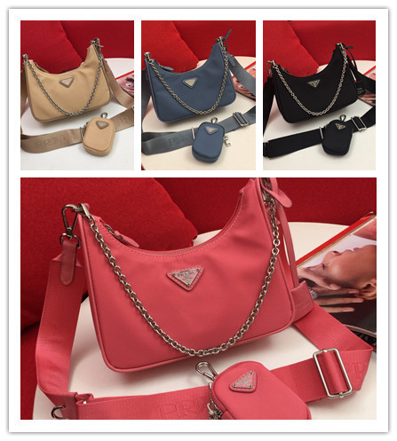 Prada Three in One Hobo Bag Chain Strap Underarm Bag Size: 18 x 6.5 x 22 CM