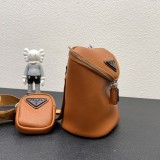 Prada New Unisex Fashion Three in One Crossbody Bag Size: 21 x 15 x 15 CM