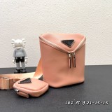 Prada New Unisex Fashion Three in One Crossbody Bag Size: 21 x 15 x 15 CM