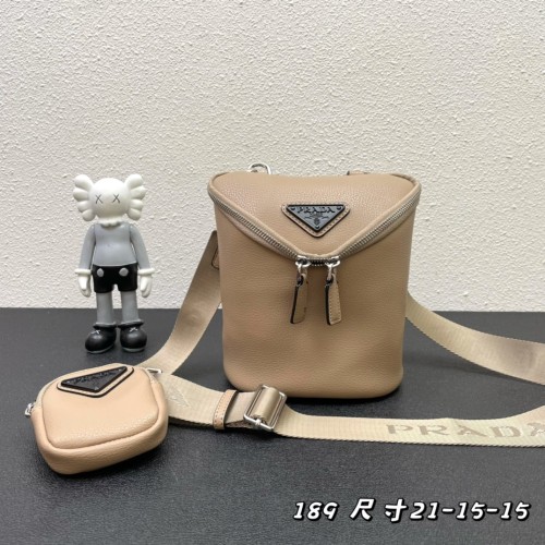 Prada New Unisex Fashion Three in One Crossbody Bag Size: 21 x 15 x 15 CM