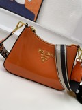 Prada Classic Cowhide Pressed Paint Handbag Crossbody Bag Size: 24.5 x 15 x 7 CM