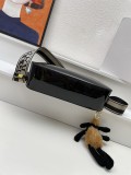 Prada Classic Cowhide Pressed Paint Handbag Crossbody Bag Size: 24.5 x 15 x 7 CM