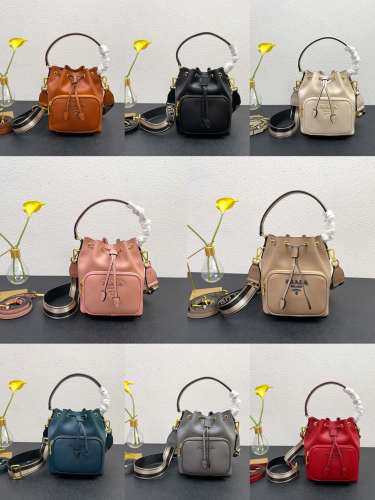 Prada New Fashion Casual Handbag Letter Wide Cloth Shoulder Strap Crossbody Bag Size: 18 x 23 x 12 CM