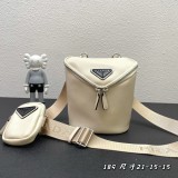 Prada New Unisex Fashion Three in One Crossbody Bag Size: 21 x 15 x 15 CM