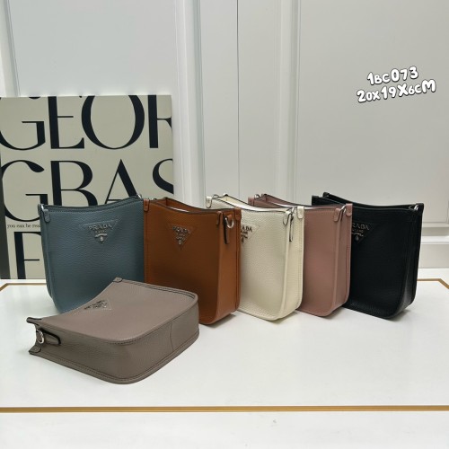 Prada Classic Mini Shoulder Bag Embroidered Logo Shoulder Strap Crossbody Bag Size: 20 x 19 x 6 CM