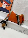 Prada Classic Cowhide Pressed Paint Handbag Crossbody Bag Size: 24.5 x 15 x 7 CM