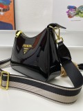 Prada Classic Cowhide Pressed Paint Handbag Crossbody Bag Size: 24.5 x 15 x 7 CM