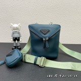 Prada New Unisex Fashion Three in One Crossbody Bag Size: 21 x 15 x 15 CM