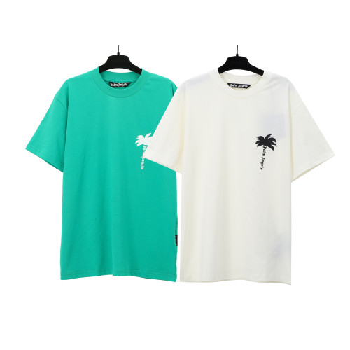 Palm Angels Classic Coconut Tree Logo Print T-shirt Unisex Casual Cotton Short Sleeves