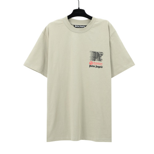 Palm Angels Racing Print T-shirt Unisex Casual Cotton Short Sleeves