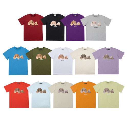 Palm Angels Classic Cuthead Bear Logo Print T-shirt Unisex Casual Loose Short Sleeves