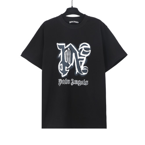 Palm Angels Letter Logo Print T-shirt Unisex Casual Cotton Short Sleeves