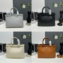 Prada Elegant Sheepskin DoubleBag Large Shopping Bag Crossbody Bag Size: 35 x 25 x 14 CM