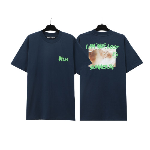 Palm Angels Fashion Print T-shirt Unisex Casual Cotton Short Sleeves