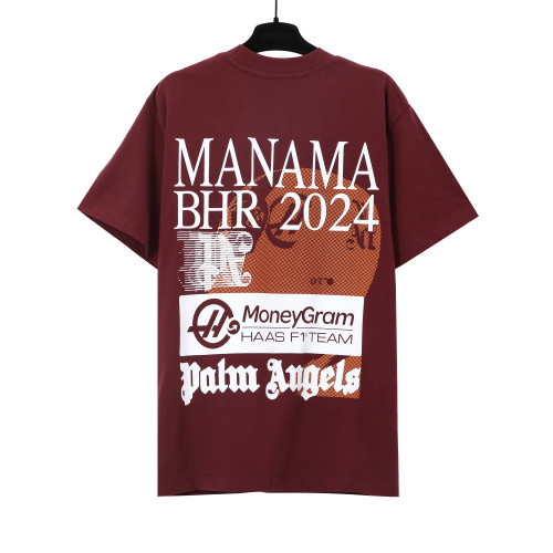 Palm Angels Fashion Print T-shirt Unisex Casual Loose Short Sleeves