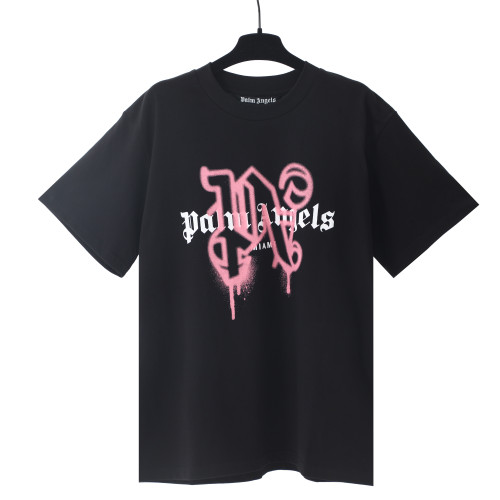 Palm Angels Personality Letter Loog Print T-shirt Unisex Casual Versatile Short Sleeves